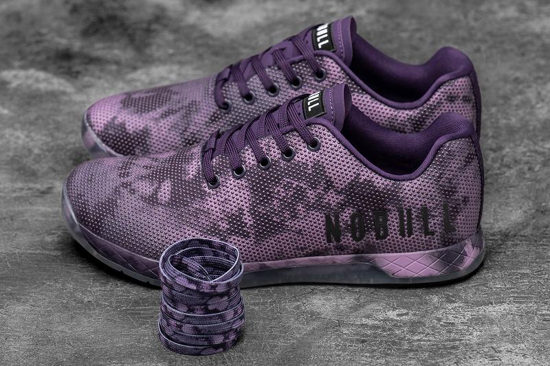 Dark / Purple Nobull Dark Purple Tie-Dye Men's Trainers | CA K1306O